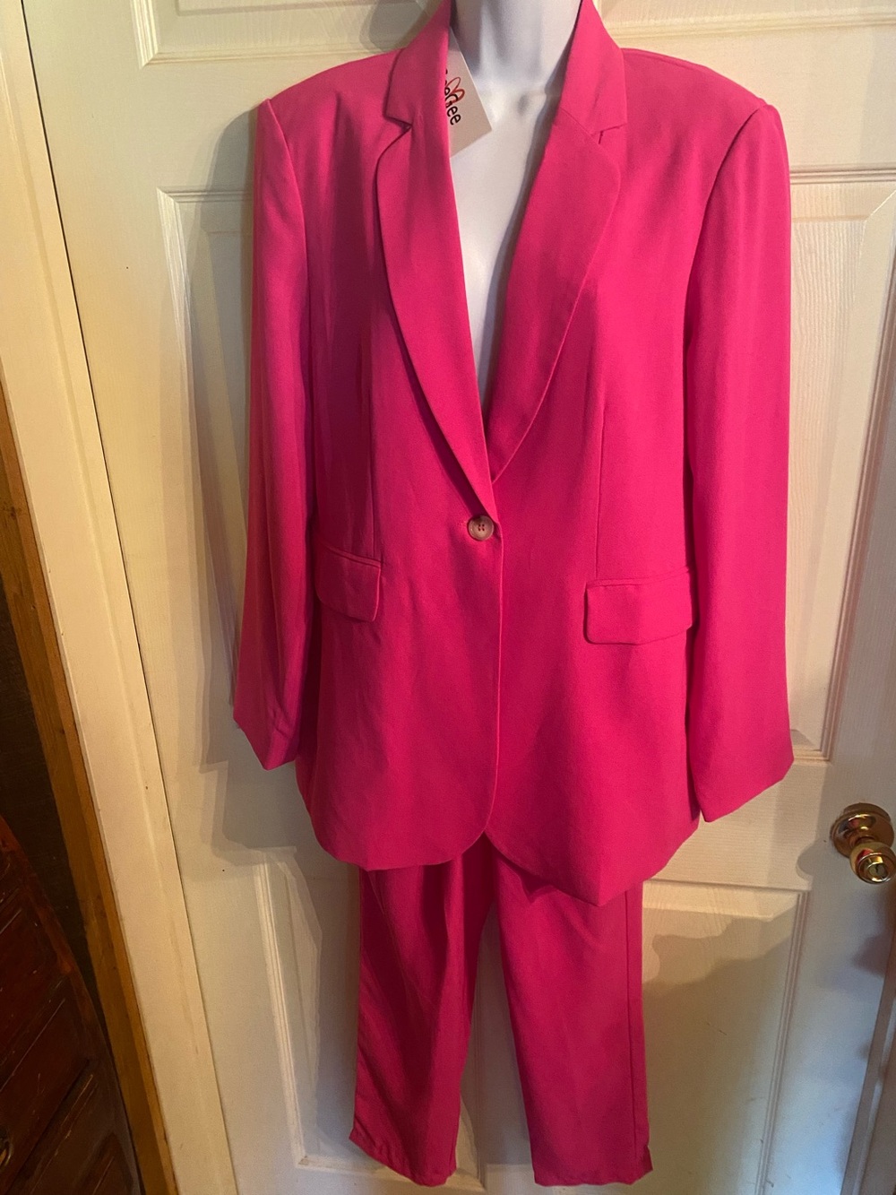 Bright Pink Women's Blazer and Trouser Suit - geegee new with tags